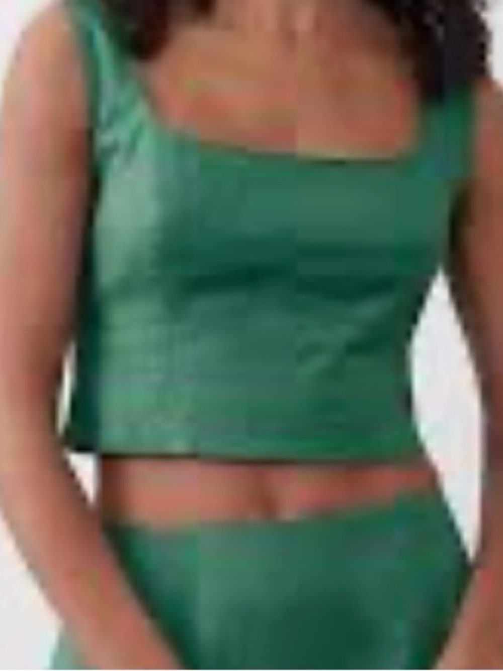 Banana Republic Factory Dark Green Square-Neck Crop Top - Picture 7 of 7